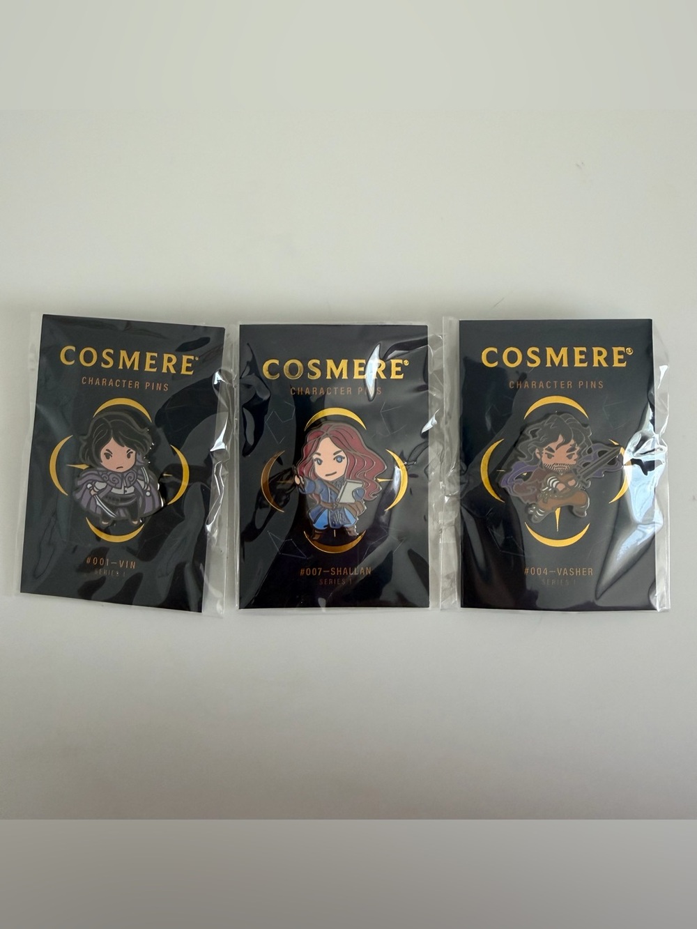 Dragonsteel Cosmere character enamel pins set (3) - Mistborn, Stormlight